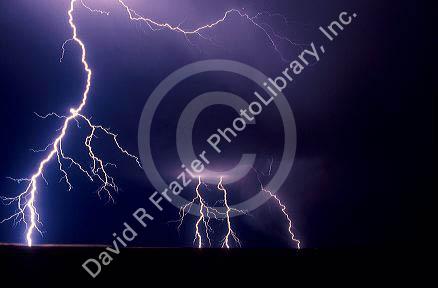 Lightning strikes the groud.