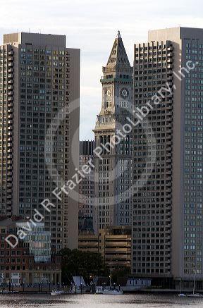 Custom House Tower in the Financial District neighborhood of Boston, Massachusetts, USA.