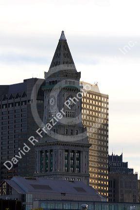 Custom House Tower in the Financial District neighborhood of Boston, Massachusetts, USA.