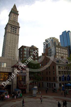 Custom House Tower in the Financial District neighborhood of Boston, Massachusetts, USA.