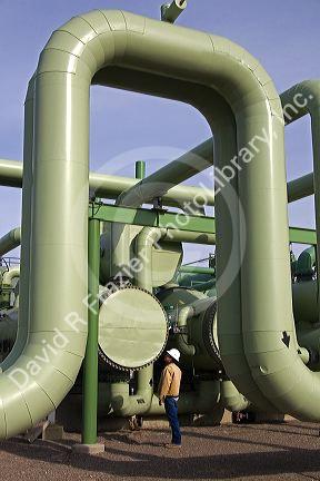The workings of a geothermal power plant in Malta, Idaho, USA. MR