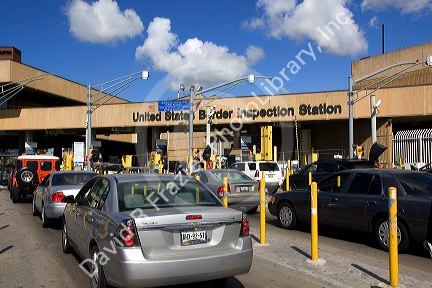 Automobiles wait to enter the United States port of entry at the Tijuana, Baja California, Mexico/San Diego, California border crossing.