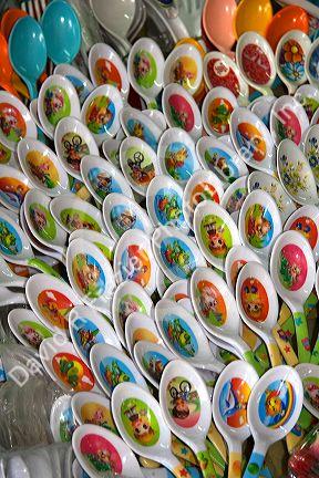 Soup spoons being sold at a market in the Cholon district of Ho Chi Minh City, Vietnam.