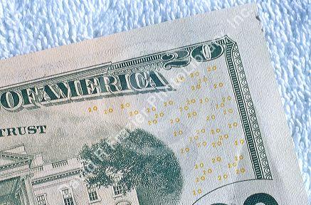 Twenty dollar bill issued in 2003.