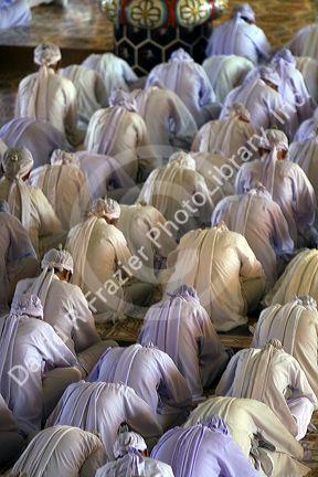 Cao Dai ceremony inside the Tay Ninh Holy See in Tay Ninh, Vietnam.