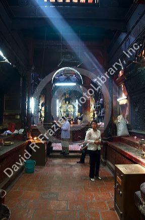Interior of the Jade Emperor Pagoda Buddhist temple in Ho Chi Minh City, Vietnam.