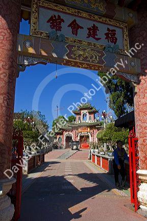Arched entrance to the Phuoc Kien Assembly Hall in Hoi An, Vietnam.