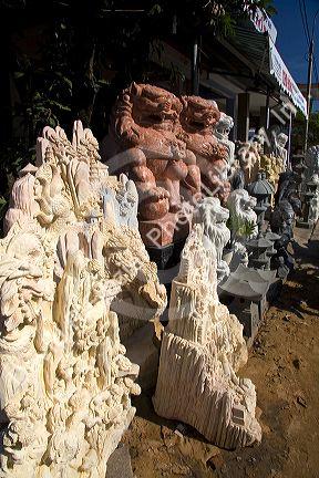 Marble sculptures being sold at a shop in Ngu Hanh Son ward south of Da Nang, Vietnam.