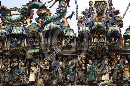 Detail of the Quan Am Pagoda, a famous Chinese temple in the Cholon district of Ho Chi Minh City, Vietnam.