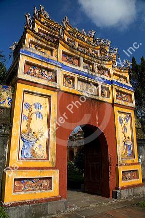 Arched gates within the Imperial Citadel of Hue, Vietnam.