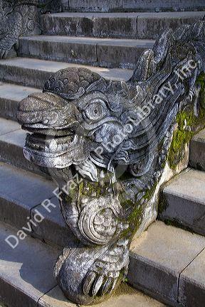 Dragon detail on the Mieu Temple within the Imperial Citadel of Hue, Vietnam.