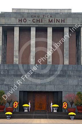 Guards in front of  the Ho Chi Minh Mausoleum in Hanoi, Vietnam.