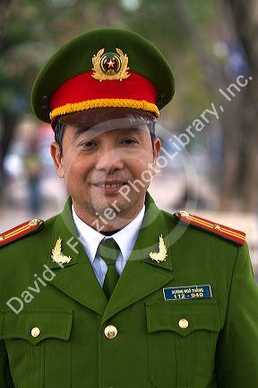 Vietnamese army officer in Hanoi, Vietnam.