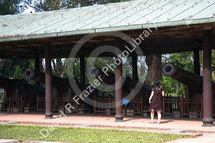 Ancient bronze cannons at the Imperial Citadel of Hue, Vietnam.