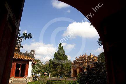 Arched gates within the Imperial Citadel of Hue, Vietnam.