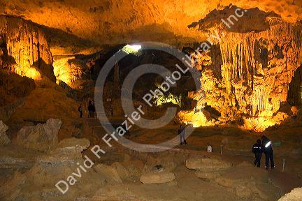 Interior of the Hang Sung Sot caves in Ha Long Bay, Vietnam.