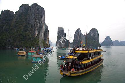 Floating village in Ha Long Bay, Vietnam.
