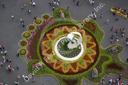View of Hguyen Hue with flower displays in celebration of Tet Lunar New Year in Ho Chi Minh City, Vietnam.