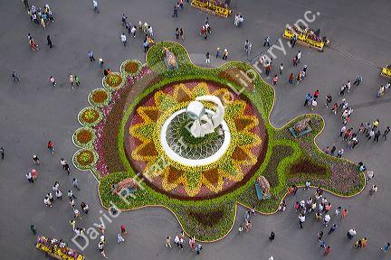 View of Hguyen Hue with flower displays in celebration of Tet Lunar New Year in Ho Chi Minh City, Vietnam.