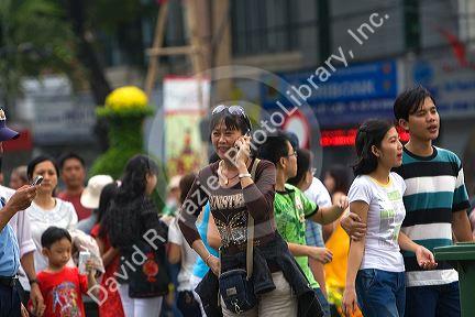 Vietnamese people in Ho Chi Minh City, Vietnam.