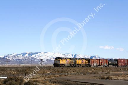 Freight train east of Boise, Idaho.