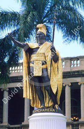 Statue of King Kamehameha I in Honolulu, Hawaii.