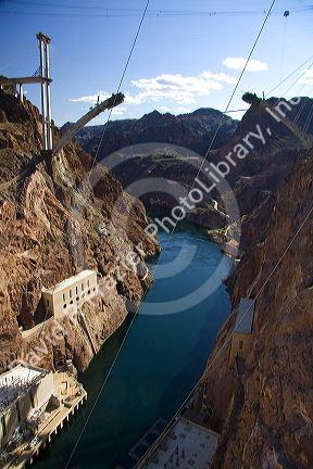Bridge under construction at the Hoover Dam on the border between the states of Arizona and Nevada, USA.