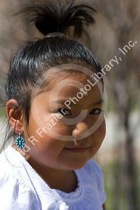 Portrait of a young Navajo Indian girl from Arizona, USA. MR
