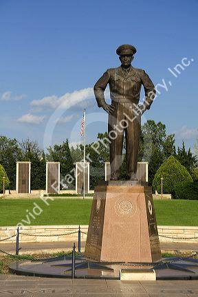 Bronze statue of Dwight D. Eisenhower located at the Eisenhower Presidential Center in Abilene, Kansas, USA.