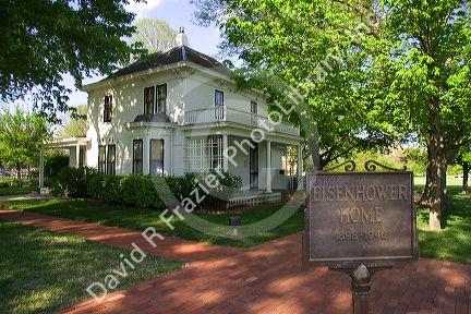 Dwight D. Eisenhower boyhood home located in Abilene, Kansas, USA.