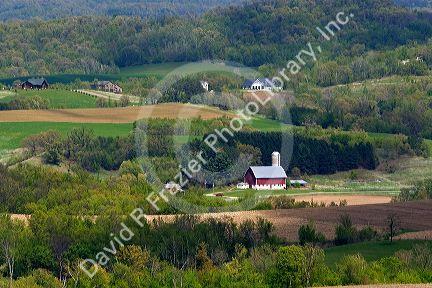 Scenic view of farmland south of Arcadia, Wisconsin, USA.