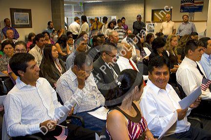 New United States citizens attend a citizenship ceremony in Idaho, USA.