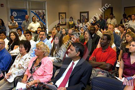 New United States citizens attend a citizenship ceremony in Idaho, USA.