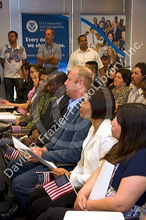 New United States citizens attend a citizenship ceremony in Idaho, USA.