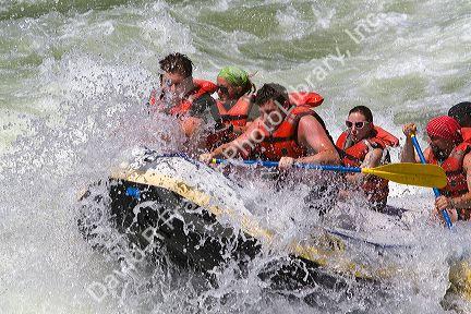 Whitewater rafting the main Payette River in southwestern Idaho, USA.