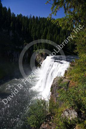 Upper Mesa Falls on the Henrys Fork of the Snake River in Fremont County, Idaho, USA.