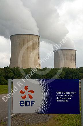 The Cattenom Nuclear Power Plant located in the Cattenom commune along the Moselle River in France.
