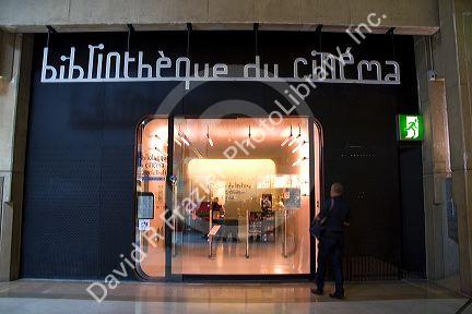 Bibliotheque du Cinema storefronts in the Forum des Halles in Paris, France.