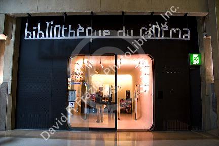 Bibliotheque du Cinema storefronts in the Forum des Halles in Paris, France.