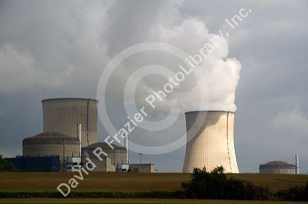 The Cattenom Nuclear Power Plant located in the Cattenom commune along the Moselle River in France.