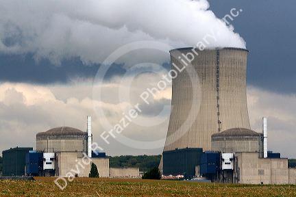 The Cattenom Nuclear Power Plant located in the Cattenom commune along the Moselle River in France.
