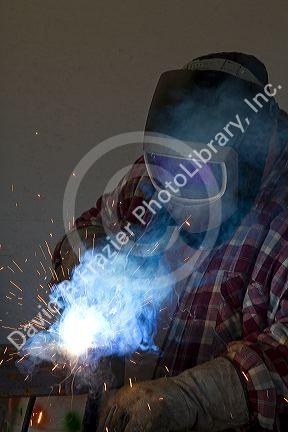 Shielded metal arc welding.