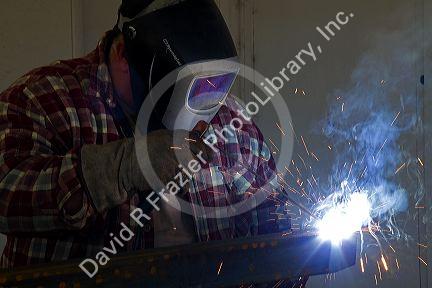Shielded metal arc welding.