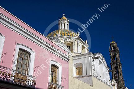 Local architecture in the city of Puebla, Puebla, Mexico.