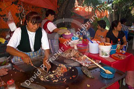 Food vendor along the Xochimilco canals within Mexico City, Mexico.
