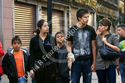 People on the street in Mexico City, Mexico.