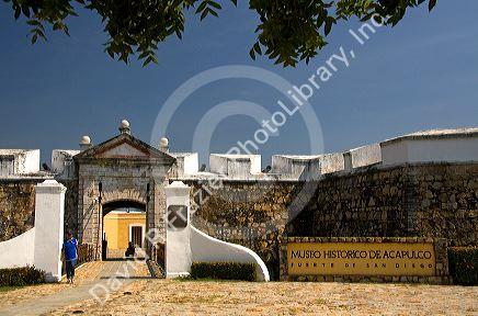 The Fort of San Diego located on a hill in downtown Acapulco, Guerrero, Mexico.