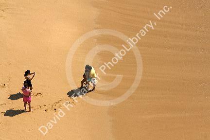 People on the beach at Acapulco, Guerrero, Mexico.