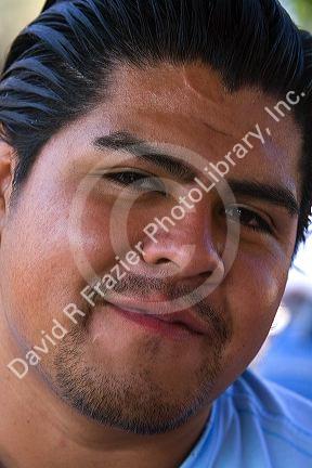 Portrait of a mexican man in the Xochimilco borough within Mexico City, Mexico.