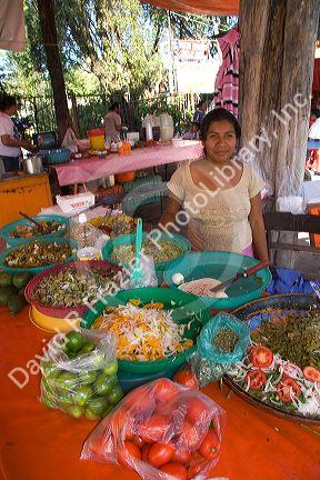 Food vendor along the Xochimilco canals within Mexico City, Mexico.